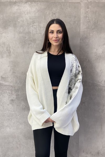 Sprey Baskı Tasarım Oversize Hırka