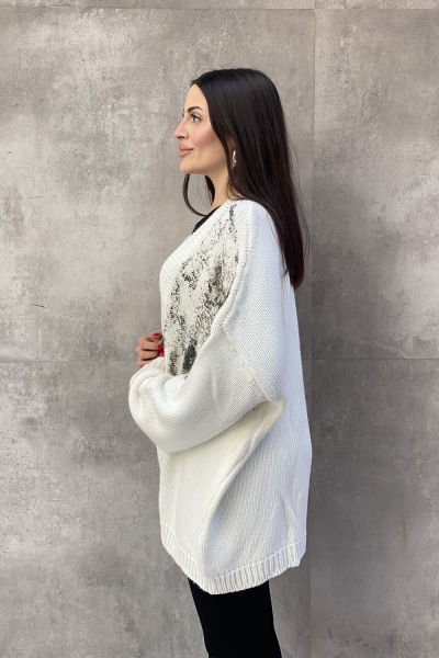 Sprey Baskı Tasarım Oversize Hırka