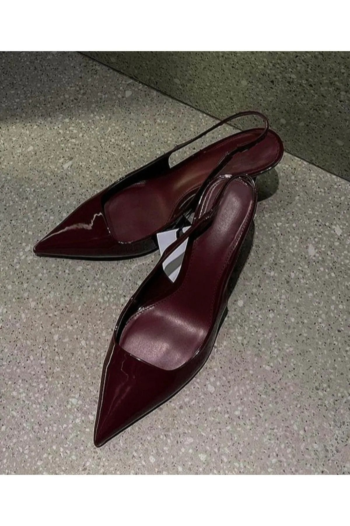 Mi Luz Lady Bordo Rugan Topuklu Kadın Ayakkabı