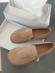 Mi Luz Hakiki Deri Süet Rahat Taban Loafer Vizon