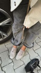 Mi Luz Lora Pia Hakiki Deri Loafer Ayakkabı Taş Renk