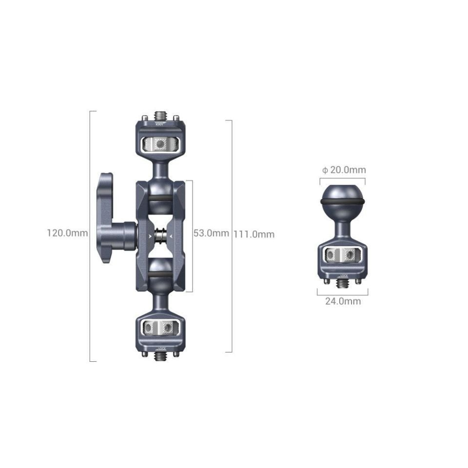 SmallRig 3873 Magic Arm Çift Bilyalı Başlı (1/4”-20 Vida)