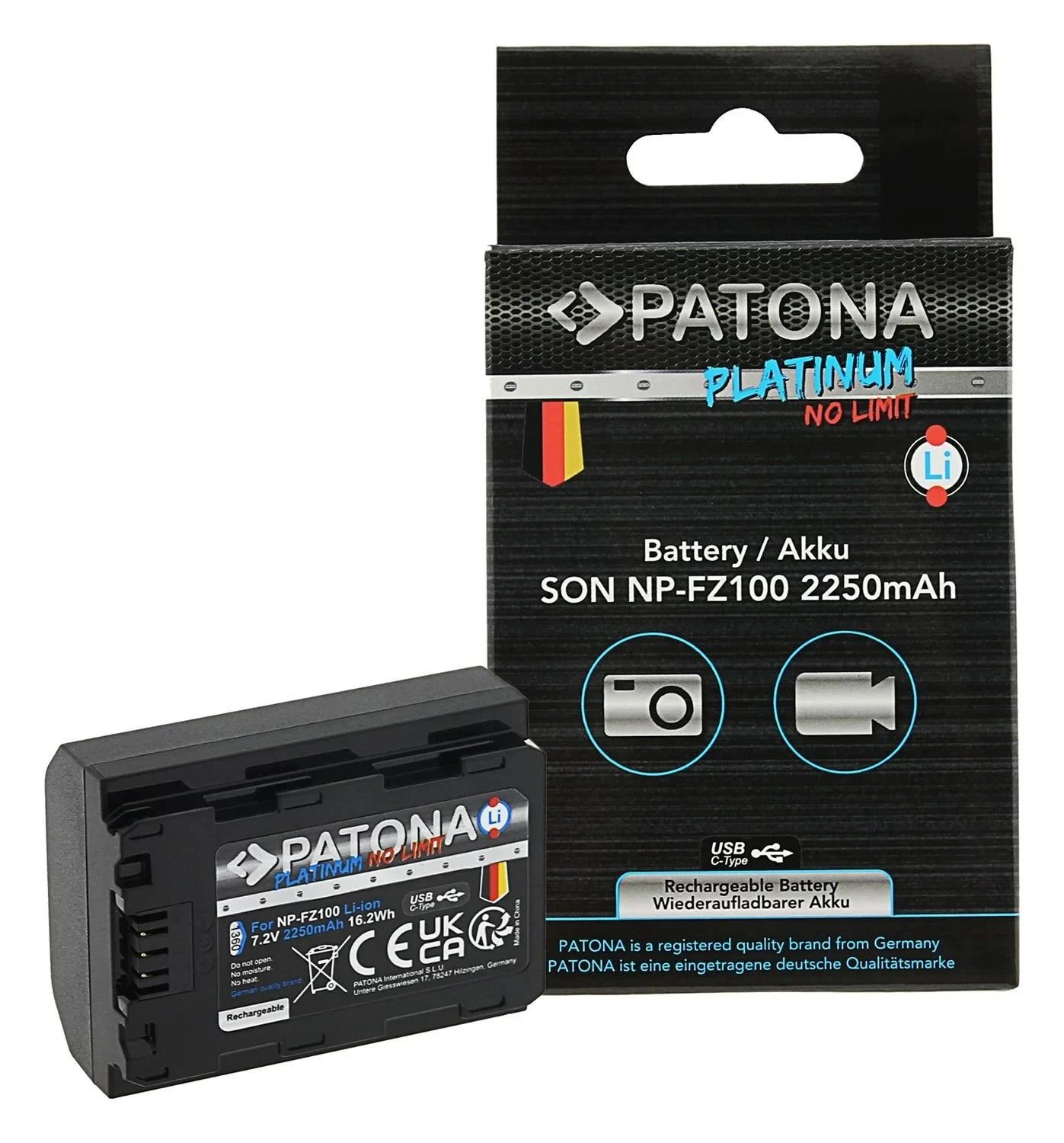 Patona Platinum Sony NP-FZ100 USB-C Girişli Batarya Pil