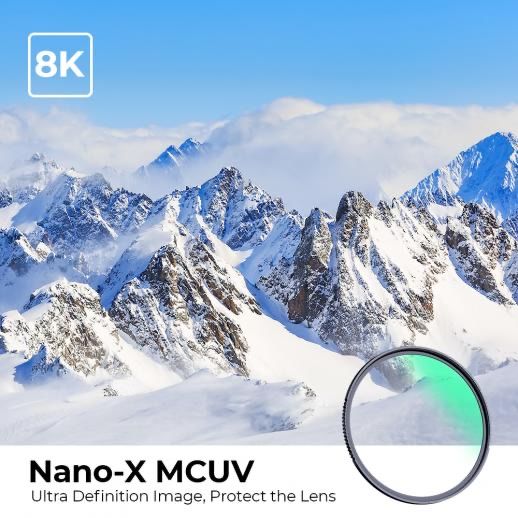 K&F Concept MCUV Filtre 95mm Su Geçirmez UV Filtresi 28 çok katmanlı nanometre kaplama Nano-X Serisi