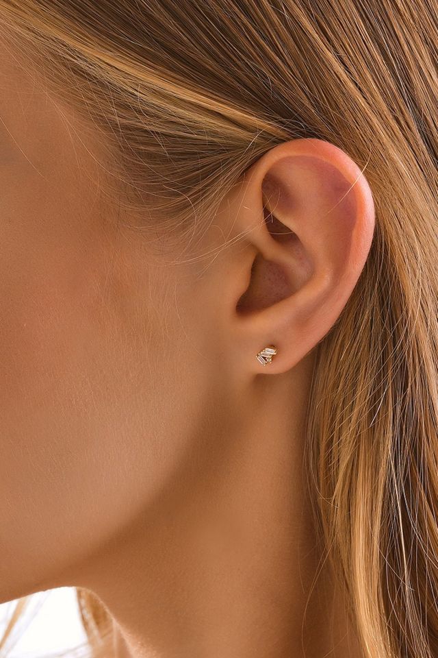 PRENSES PIRLANTA 14 Ayar Altın Tragus Küpe Baget Vidalı