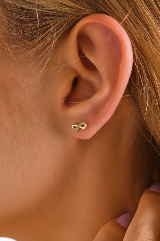 PRENSES PIRLANTA 14 Ayar Altın Tragus Küpe Sonsuzluk Vidalı