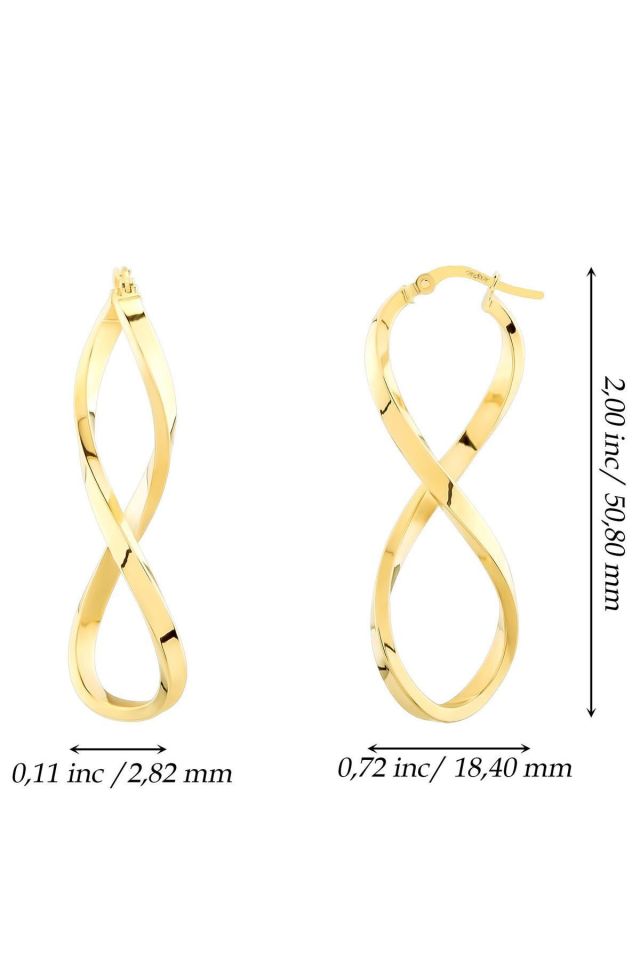 Prenses Pırlanta-Sonsuzluk-14 Ayar Altın Küpe Modeli 3,40 gr