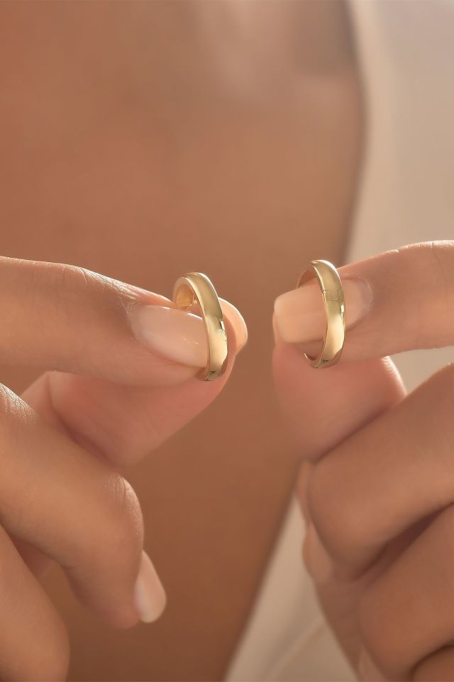 Prenses Pırlanta-Altın Halka Küpe-14 Ayar Altın Küpe Modeli 2,30 gr