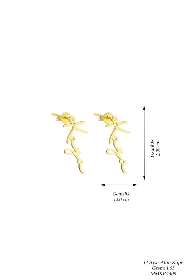 Prenses Pırlanta-14 Ayar Altı İmza Modeli Telkari El işi-14 Ayar Altın Küpe Modeli 1,10 gr