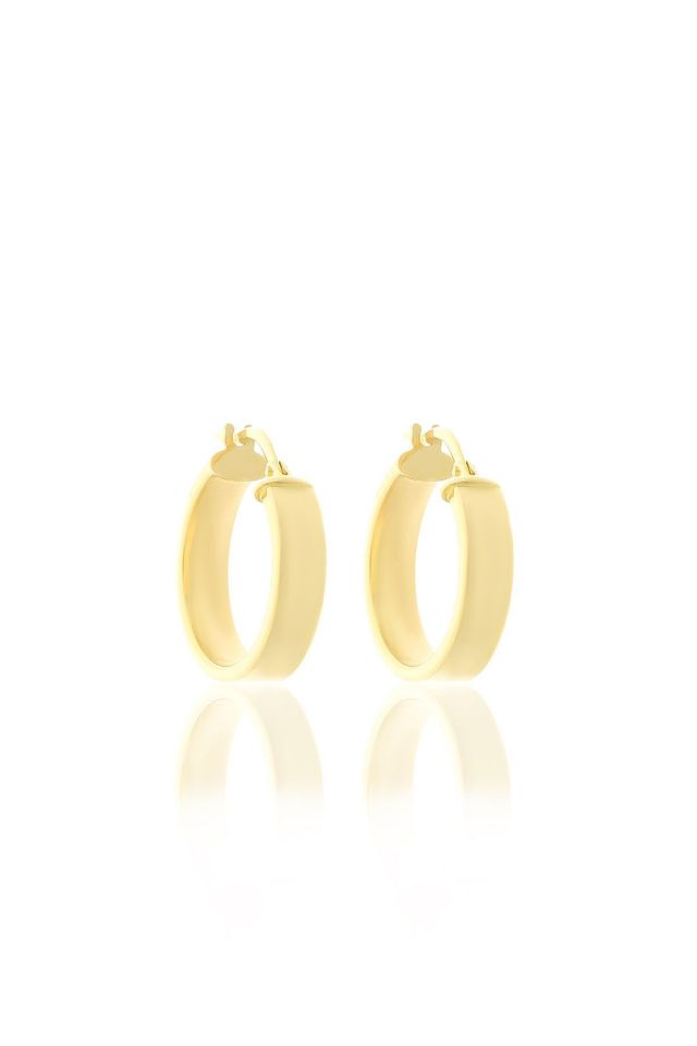 Prenses Pırlanta-2 cm Alyans Modeli Altın Halka Küpe-14 Ayar Altın Küpe Modeli 2,20 gr