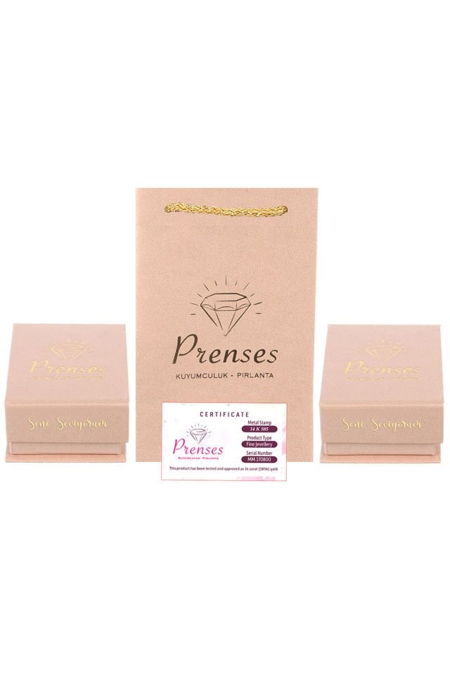 Prenses Pırlanta-1.5 cm Düz Altın Halka Küpe-14 Ayar Altın Küpe Modeli 0,90 gr