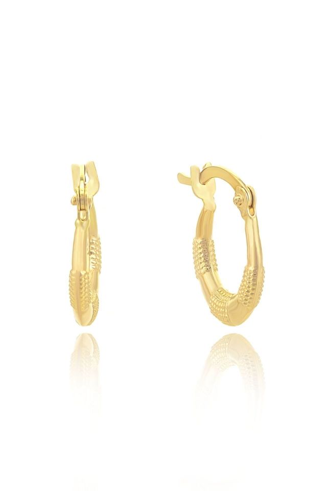 Prenses Pırlanta-Altın Halka Küpe-14 Ayar Altın Küpe Modeli 0,80 gr