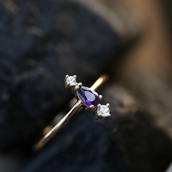 Purple Crown Ametist Yüzük