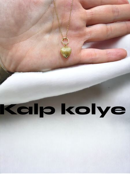 14 Ayar star Heart Kalp Kolye