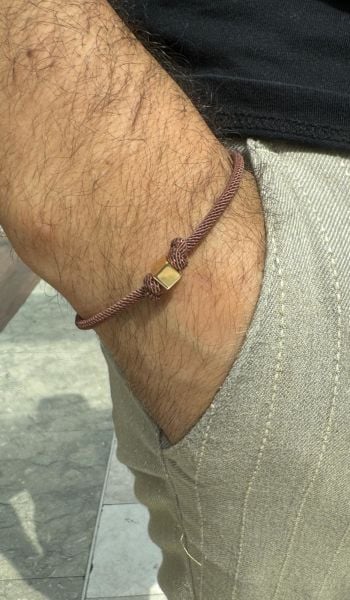 Altın unisex ip  Bileklik