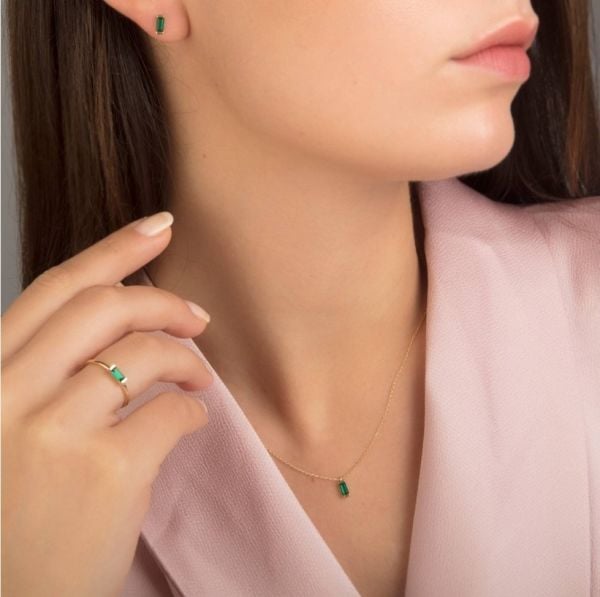 Yeşil Kuartz Taşlı Set