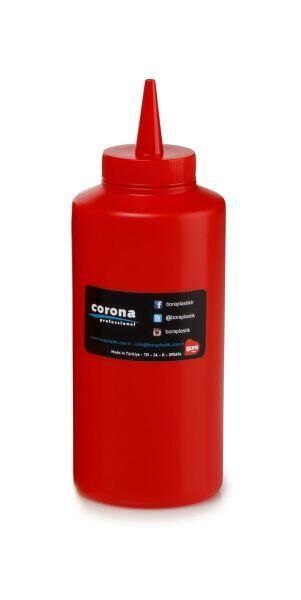 Bora Plastik Corona Professional Ketçap Şişesi Kapaklı Kırmızı 420 cc - BO2103
