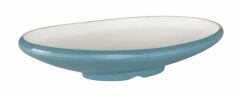 Globy Açık Büfe Mavi Oval Çukur Tabak 35x24,3x7 cm