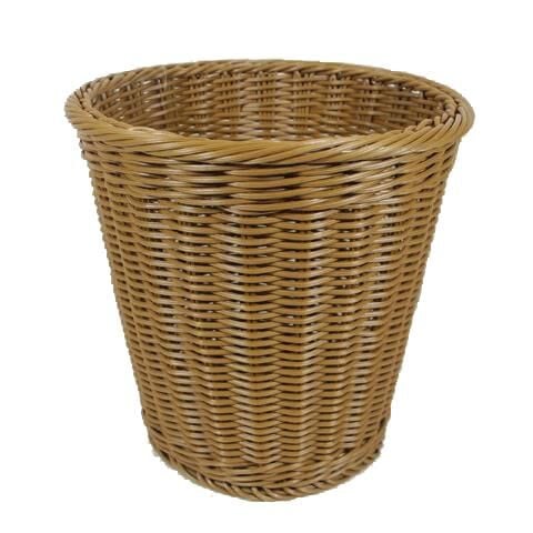 Globy Rattan Dokuma Plastik Yuvarlak Açıkbüfe Baget Ekmek Sepeti, Ekmeklik 31x32.5 cm