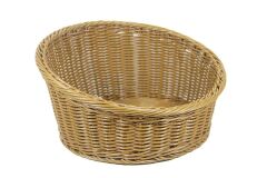 Globy Rattan Dokuma Plastik Oval Eğimli Açıkbüfe Ekmek Sepeti, Ekmeklik 47x10 cm