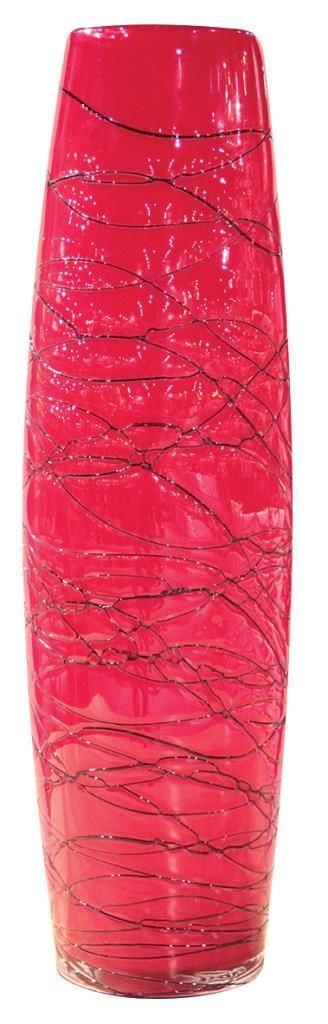Globy Dekoratif Cam Vazo Kırmızı 50 cm