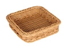 Globy Rattan Dokuma Plastik Kare Açıkbüfe Ekmek Sepeti, Ekmeklik 29x29 cm