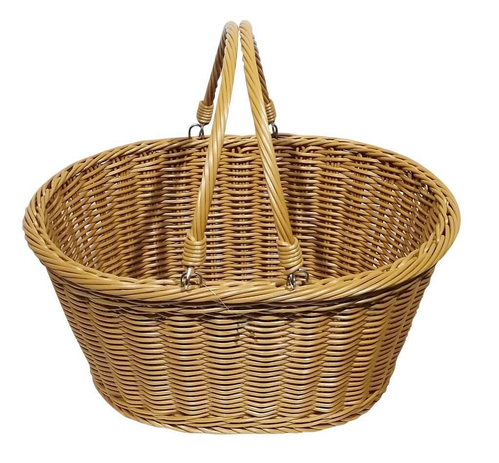 Globy Rattan Dokuma Plastik Saplı Açıkbüfe Ekmek Sepeti, Ekmeklik 30x38 cm