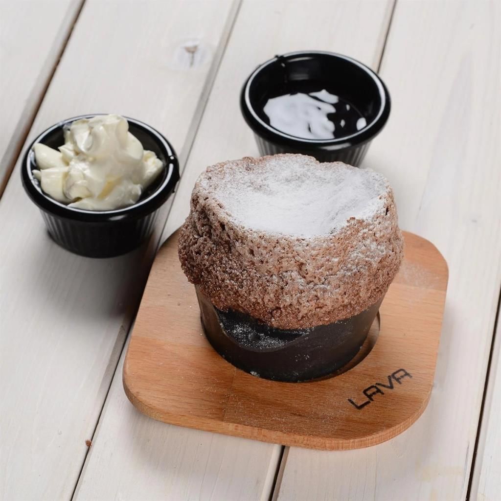 Lava Döküm Yuvarlak Sufle / Sos Kabı Ahşap Altlığı 8 cm