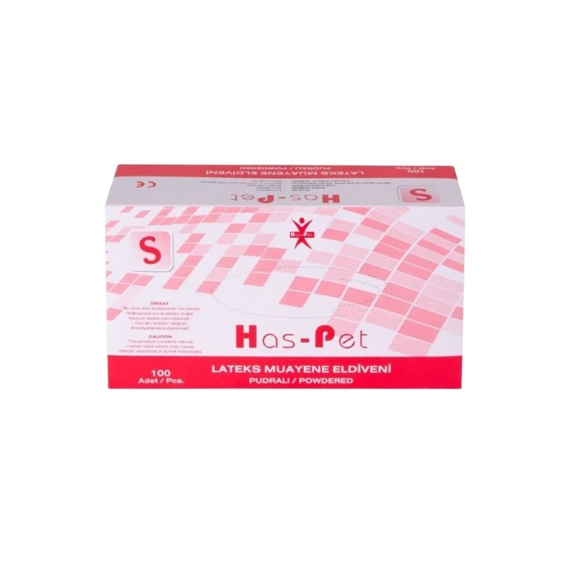 Has-Pet Powdered Latex Examination Gloves Small 100 Pieces