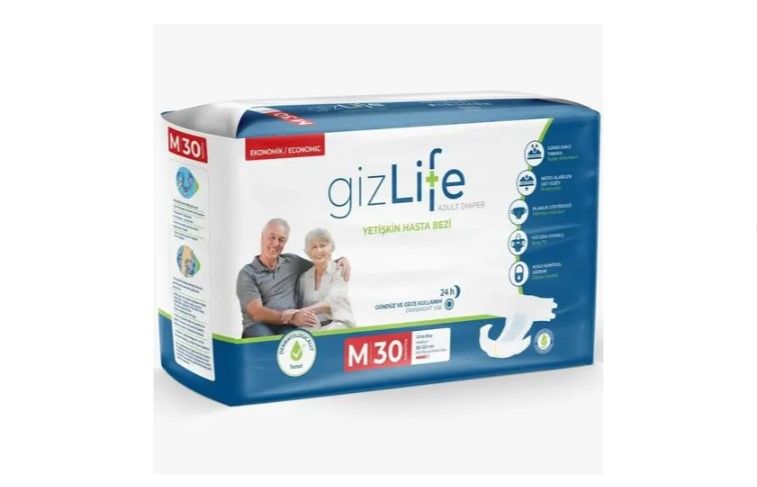 GizLife Belbantlı Yetişkin Hasta Bezi Orta (M) 120 Adet
