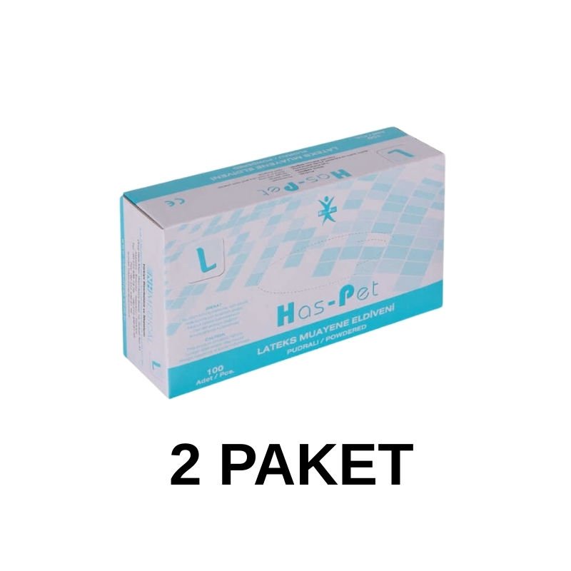 Has-Pet Powdered Latex Examination Gloves Large 100 Pieces 2 Pack