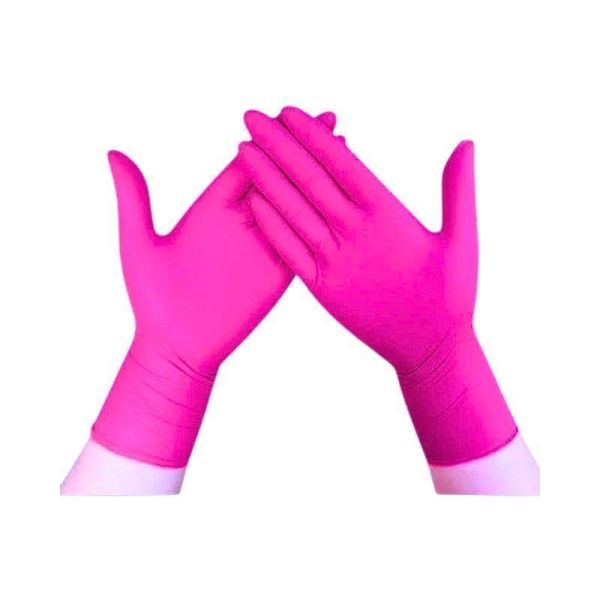 Has-Pet Pembe Pudrasız Nitril Muayene Eldiveni Medium 100 Lü 5 Paket