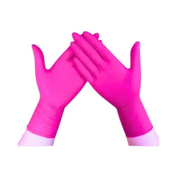Has-Pet Pembe Pudrasız Nitril Muayene Eldiveni Medium 100 Lü 10 Paket