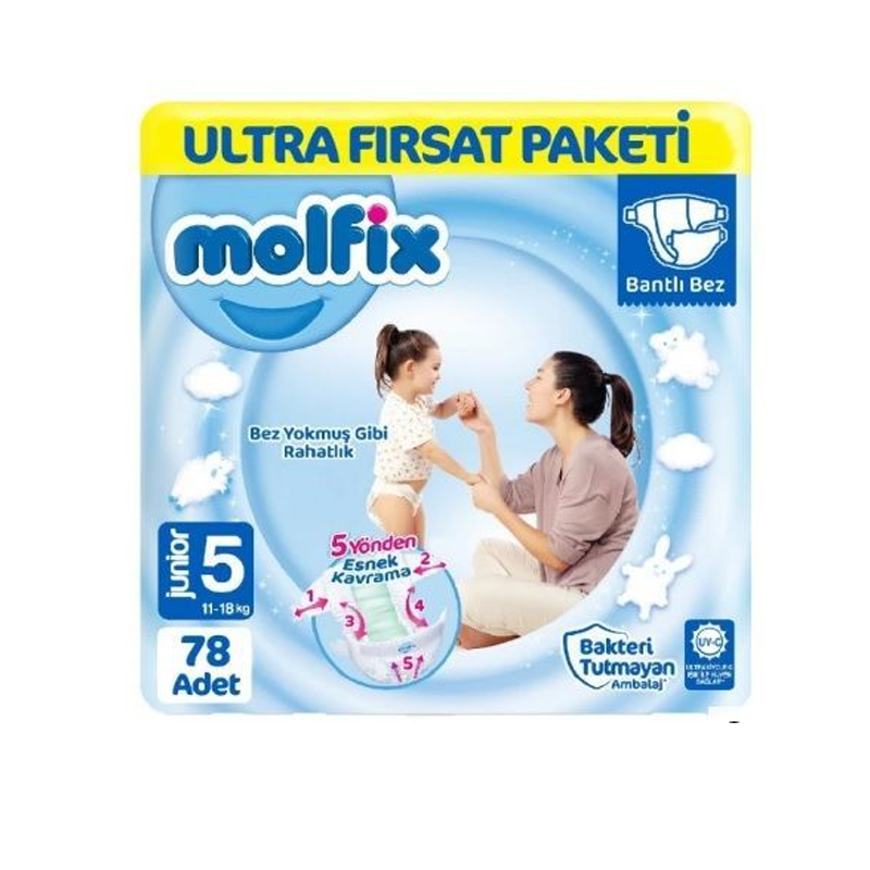 Molfix Bebek Bezi 5 Beden Junior 78 Li