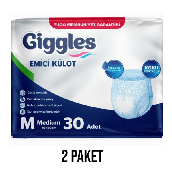 Giggles Emici Külot Yetişkin Hasta Bezi M 30 Lu 2 Paket