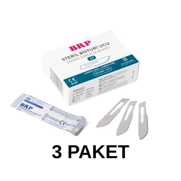 BRP Steril Çelik Bisturi Ucu 11 Numara 100 Adet 3 Paket