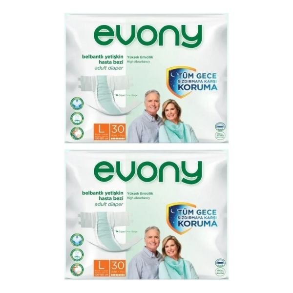 Evony Belbantlı Yetişkin Hasta Bezi L 30 Lu 2 Paket
