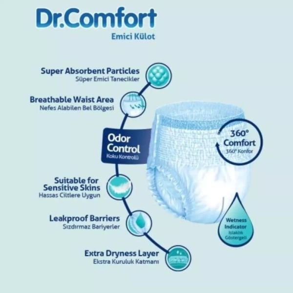 Dr.Comfort Emici Külot Yetişkin Hasta Bezi XL 30 Lu