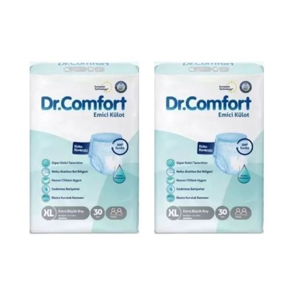 Dr.Comfort Emici Külot Yetişkin Hasta Bezi XL 30 Lu 2 Paket