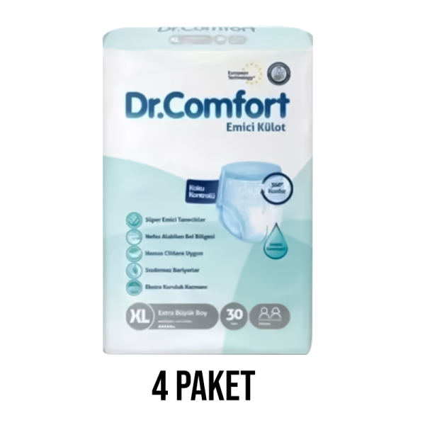 Dr.Comfort Emici Külot Yetişkin Hasta Bezi XL 30 Lu 4 Paket