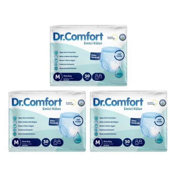 Dr.Comfort Emici Külot Yetişkin Hasta Bezi M 30 Lu  3 Paket