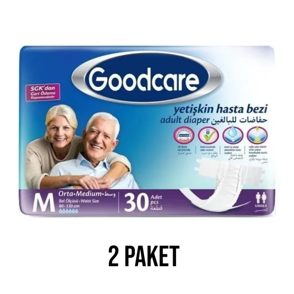 Goodcare Belbantlı Yetişkin Hasta Bezi M 30 Lu 2 Paket