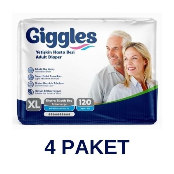 Giggles Belbantlı Yetişkin Hasta Bezi XL 30 Lu 4 Paket