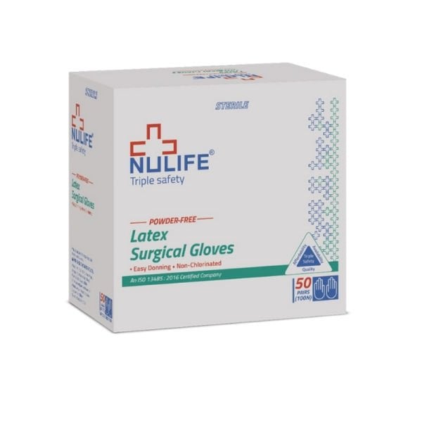 Nulife Steril Lateks Cerrahi Eldiven Pudrasız 7.5 Numara 50 Adet