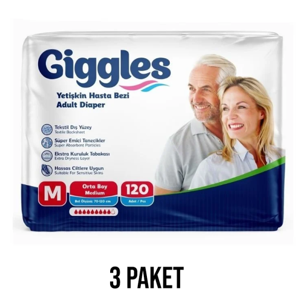 Giggles Belbantlı Yetişkin Hasta Bezi M 30 Lu 3 Paket