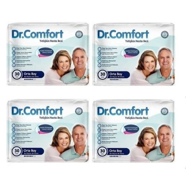 Dr.Comfort Belbantlı Yetişkin Hasta Bezi M 30 Lu 4 Paket