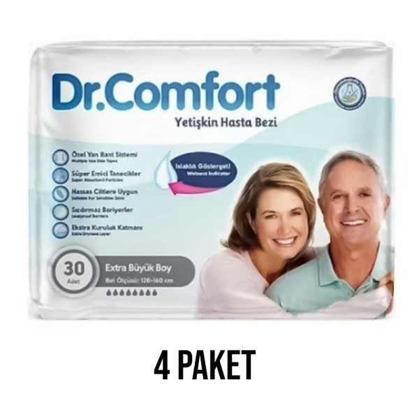 Dr.Comfort Belbantlı Yetişkin Hasta Bezi XL 30 Lu 4 Paket
