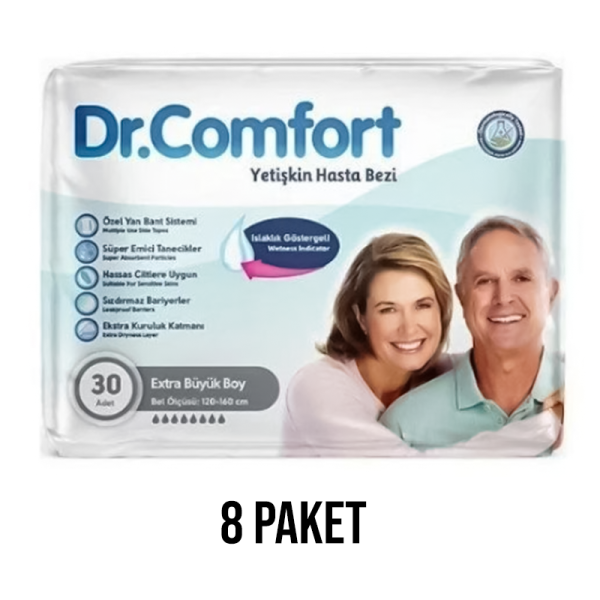 Dr.Comfort Belbantlı Yetişkin Hasta Bezi XL 30 Lu 8 Paket
