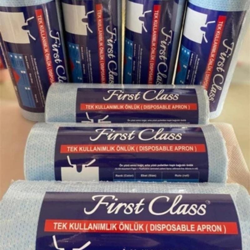 First Class Dental Hasta Önlüğü 80 li 2 Rulo Mavi Renk