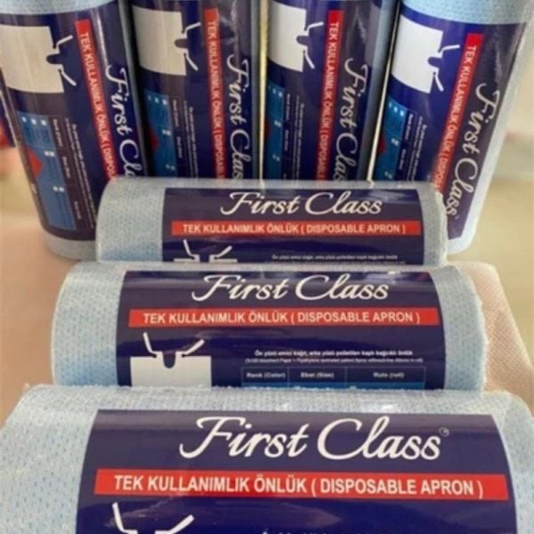First Class Dental Hasta Önlüğü 80 li 2 Rulo Mavi Renk